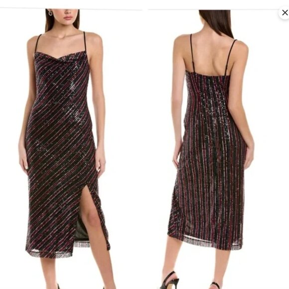 Laundry By Shelli Segal Dresses & Skirts - LAUNDRY BY SHELLI SEGAL Rainbow Sequin Midi Slip Dress, Size 8